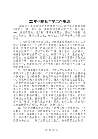 2024年供销社年度工作规划