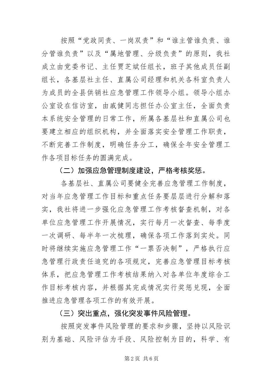 2024年供销社系统应急管理工作要点_第2页