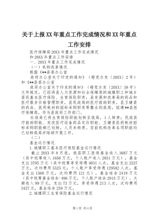 2024年关于上报重点工作完成情况和重点工作安排