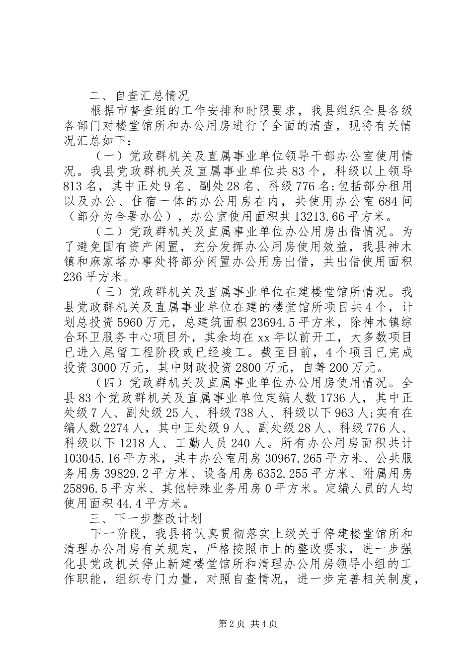 2024年关于清理办公用房自查报告_第2页