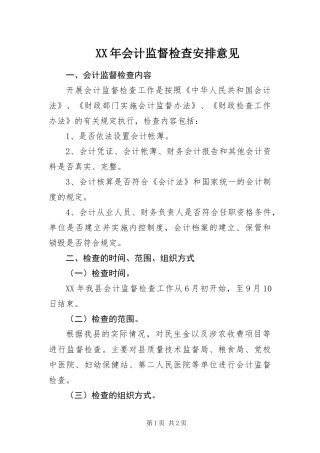 2024年会计监督检查安排意见