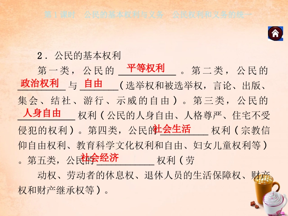 -八年级政治下册 第五单元 第二课 公民的权利和义务 第1课时 公民的基本权利与义务 公民权利和义务的统一同步课件 粤教版-粤教级下册政治课件_第3页