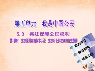 -八年级政治下册 第五单元 第三课 宪法保障公民的权利 第1课时 宪法是国家的根本大法 宪法对公民权利的有效保障同步课件 粤教版-粤教级下册政治课件