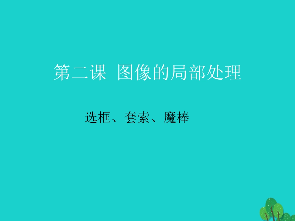 七年级信息技术 第二课 图像的局部处理课件-人教级全册信息技术课件_第1页