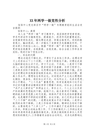 2024年两学一做党性分析