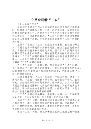 2024年立足全局看三农