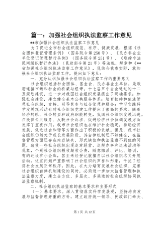 2024年加强社会组织执法监察工作意见
