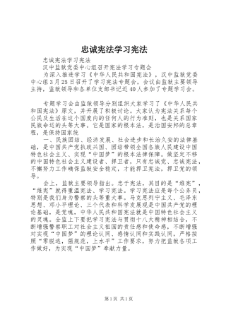 2024年忠诚宪法学习宪法