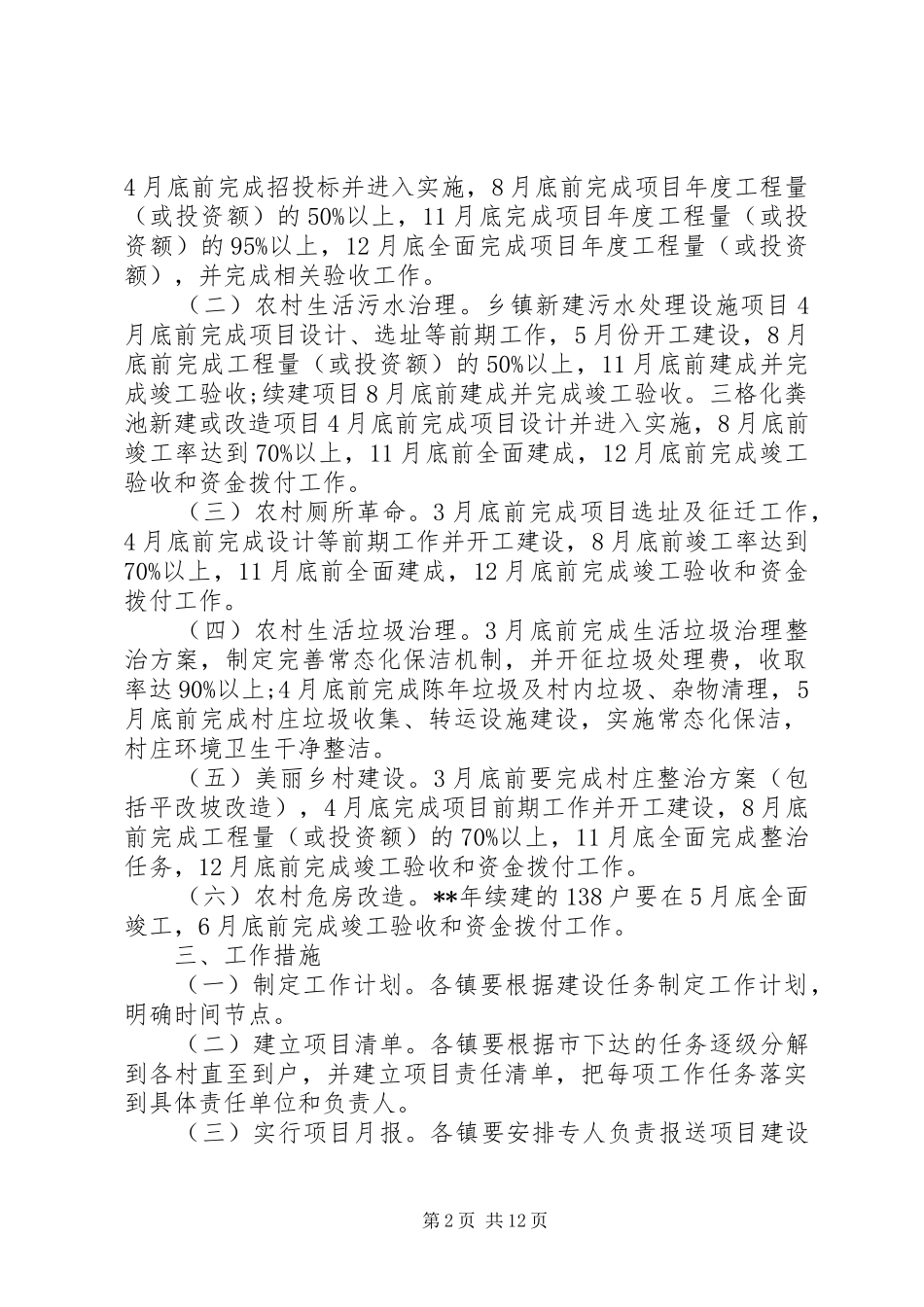 2024年农村人居环境整治工作计划范文_第2页