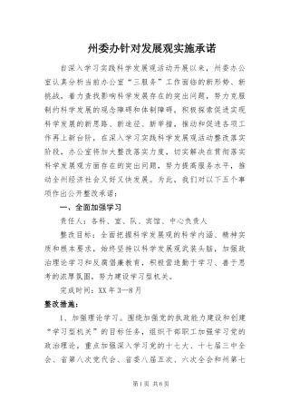 2024年州委办针对发展观实施承诺