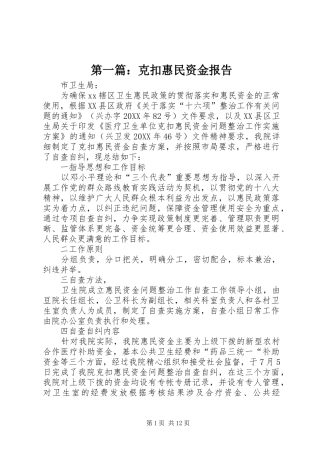 2024年克扣惠民资金报告