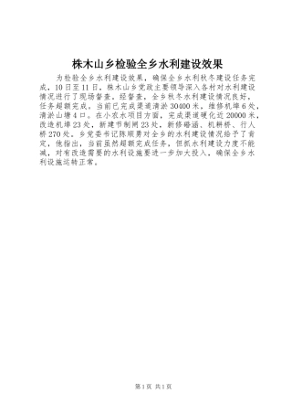 2024年株木山乡检验全乡水利建设效果