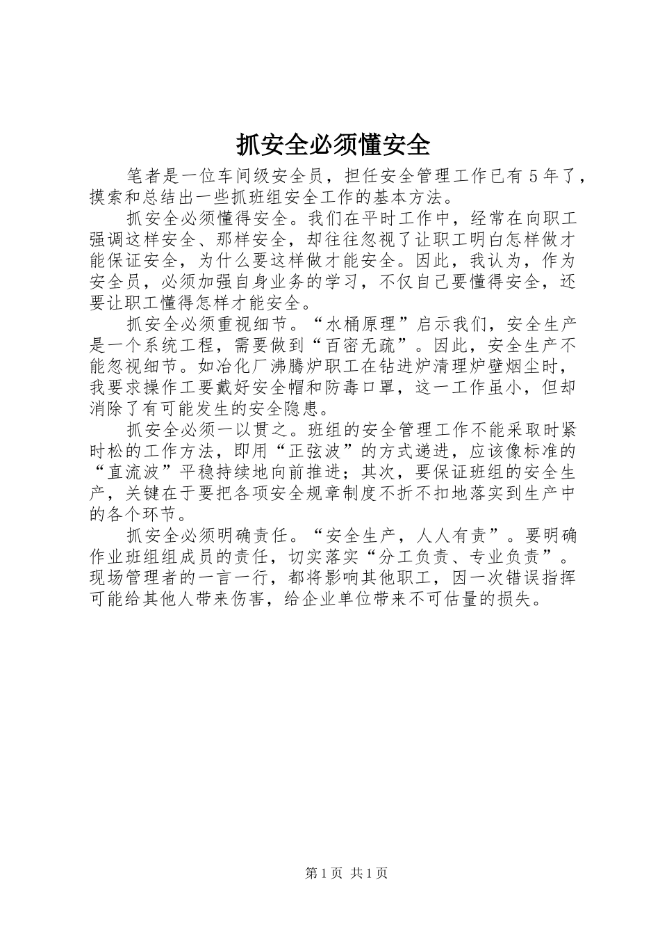 2024年抓安全必须懂安全_第1页