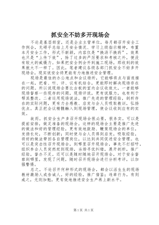 2024年抓安全不妨多开现场会