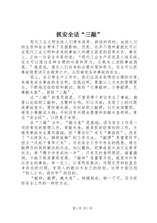 2024年抓安全话三敲