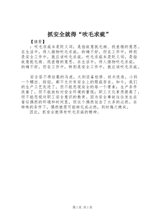 2024年抓安全就得吹毛求疵