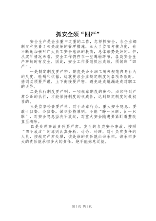 2024年抓安全须四严