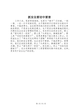 2024年抓安全要切中要害