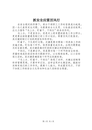 2024年抓安全应雷厉风行