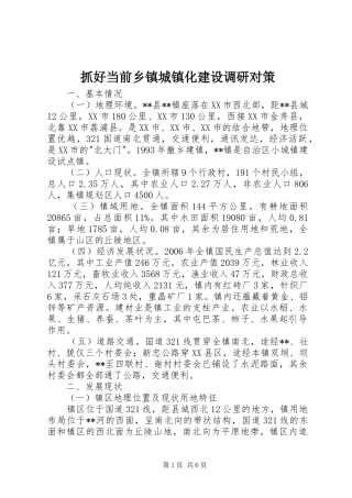 2024年抓好当前乡镇城镇化建设调研对策