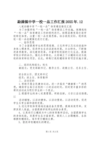 2024年勐满镇中学一校一品工作汇报