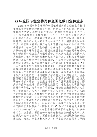 2024年全国节能宣传周和全国低碳日宣传重点