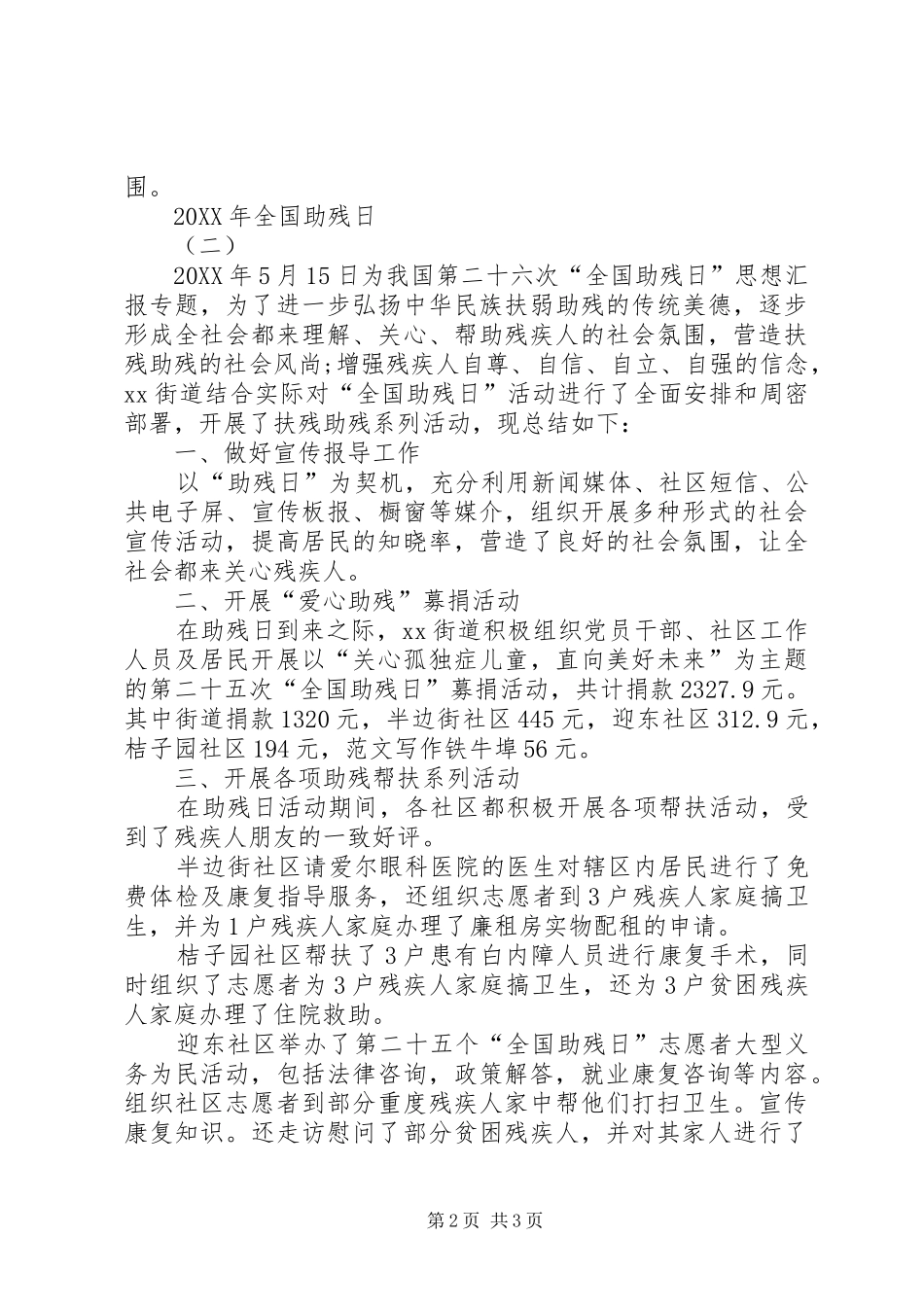 2024年全国助残日活动总结范文_第2页