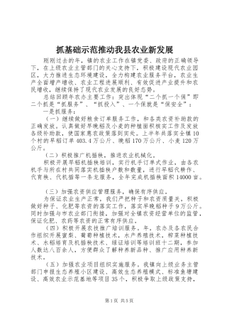 2024年抓基础示范推动我县农业新发展