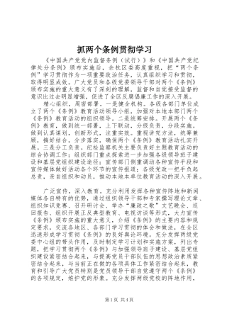 2024年抓两个条例贯彻学习