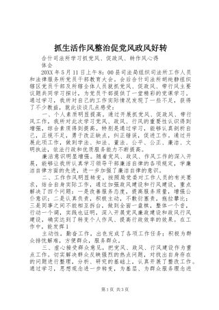 2024年抓生活作风整治促党风政风好转