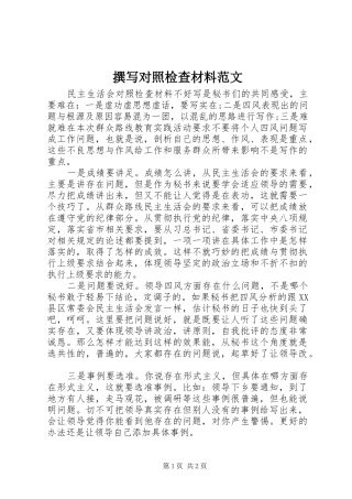 2024年撰写对照检查材料范文