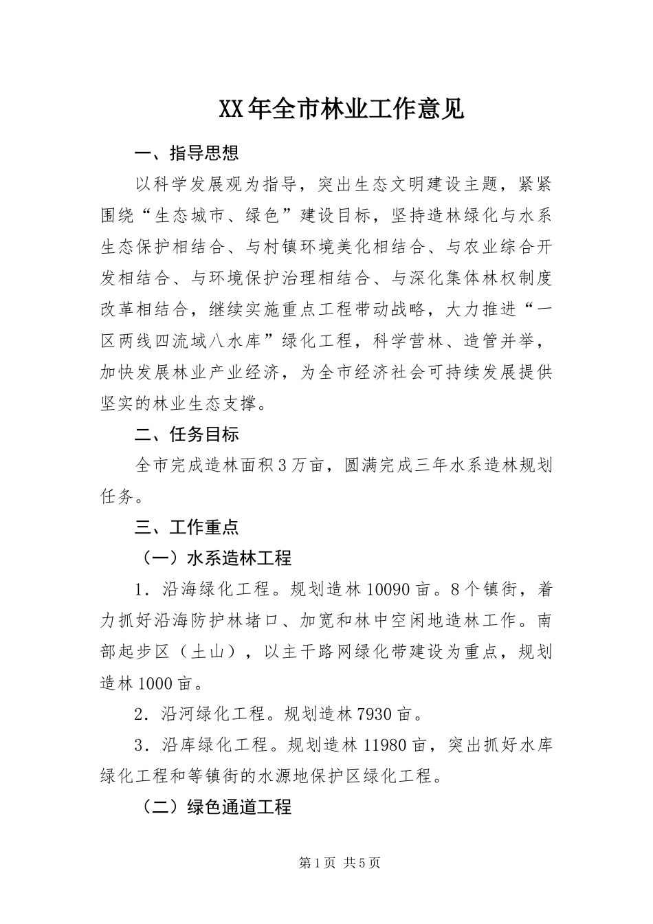 2024年全市林业工作意见_第1页