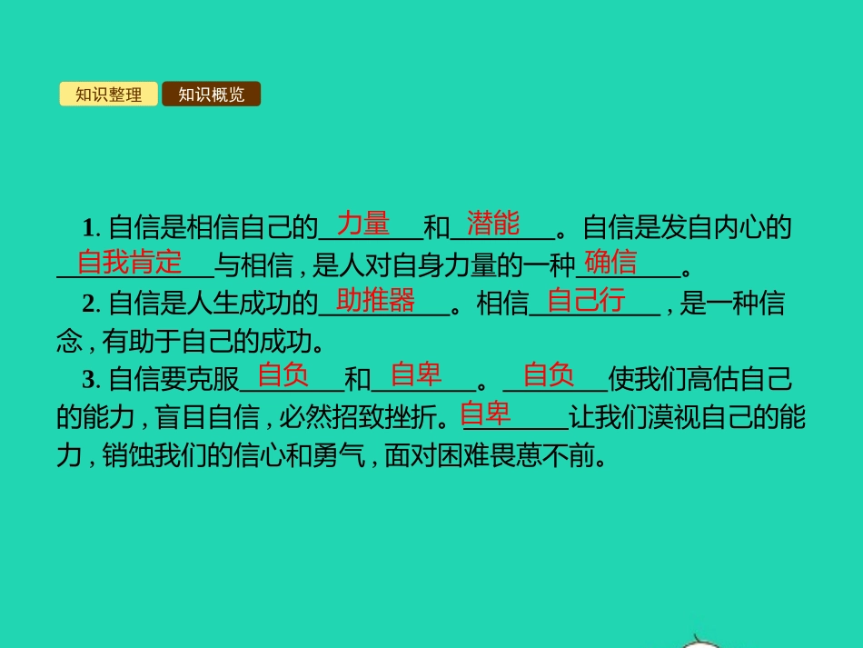 七年级政治上册 第四当自强 第十课 做一个自信的人 第1框 立身当自信课件 北师大版-北师大级上册政治课件_第3页