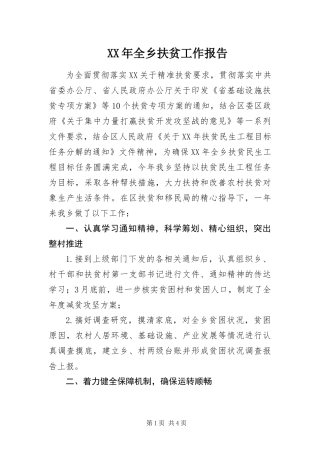 2024年全乡扶贫工作报告