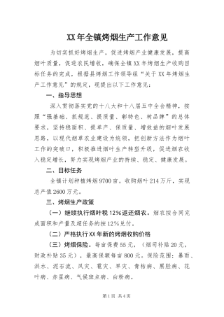 2024年全镇烤烟生产工作意见