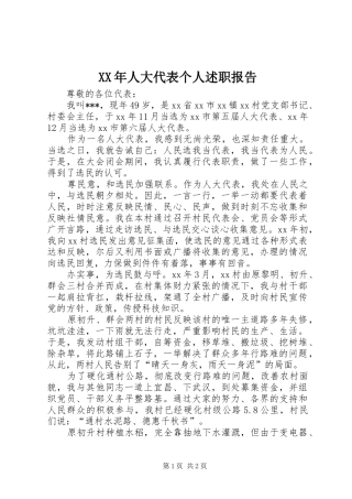 2024年人大代表个人述职报告