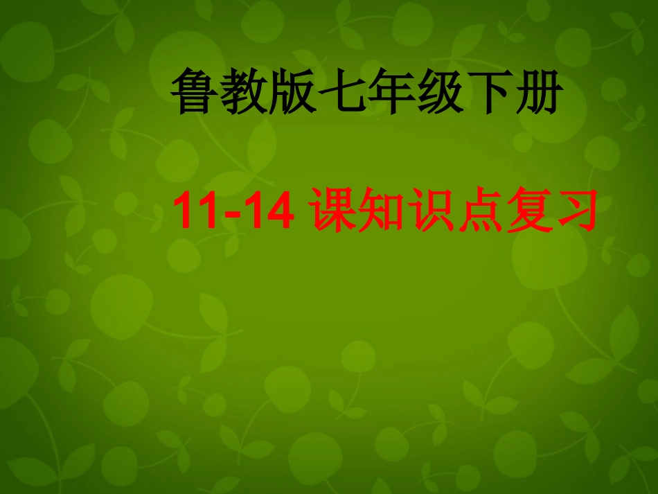 七年级政治下册 第11-14课重要知识点复习课件 鲁教版-鲁教级下册政治课件_第1页