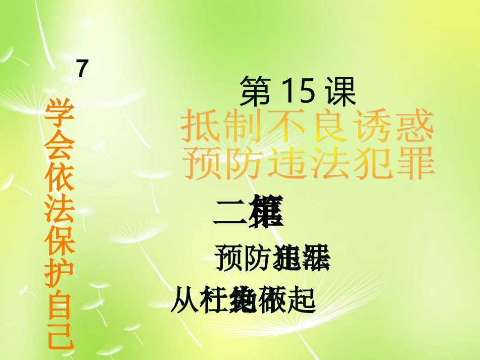 七年级政治下册 第15课 第二框 预防违法犯罪 从杜绝不良行为做起课件 鲁教版-鲁教级下册政治课件_第2页