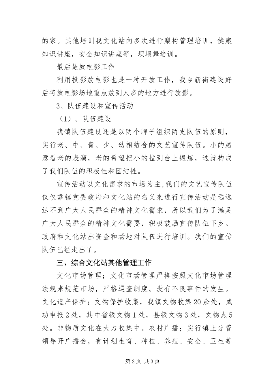 2024年综合文化站工作自查报告_第2页