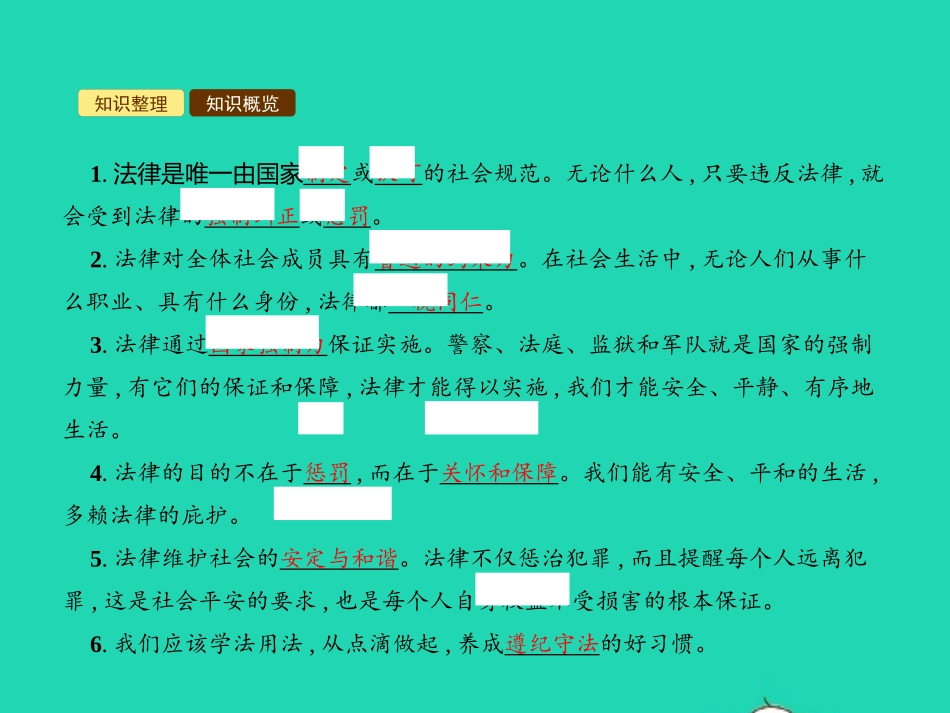 七年级政治下册 第三单元 生活离不开规则 第八课 法律是特殊的规则 第1框 遵守法律规则课件 北师大版-北师大级下册政治课件_第2页