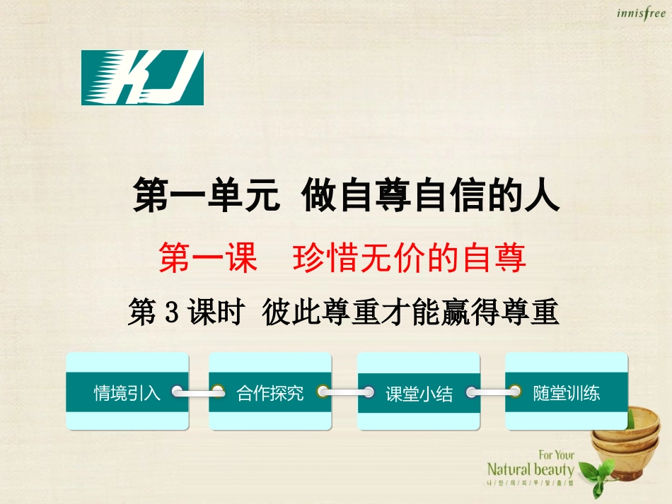 七年级政治下册 第一单元 第一课 第3框 彼此尊重才能赢得尊重课件1 新人教版-新人教级下册政治课件_第1页