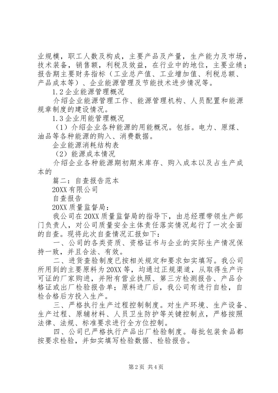 2024年企业自查报告内容及格式_第2页