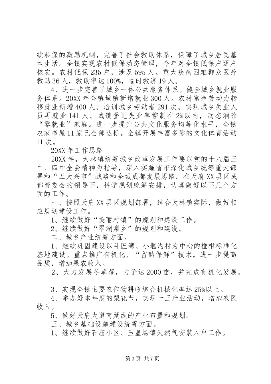 2024年人民政府统筹城乡改革发展工作总结_第3页