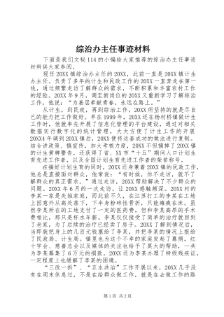 2024年综治办主任事迹材料