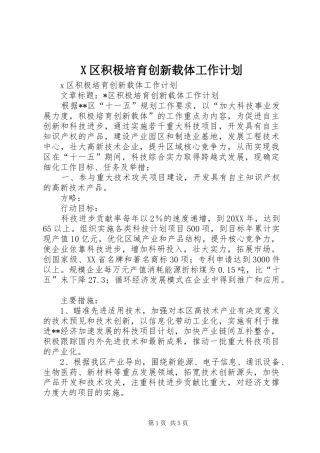 2024年区积极培育创新载体工作计划