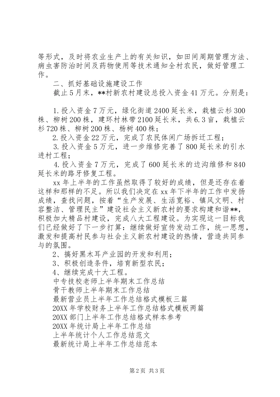 2024年上半年村镇工作总结_第2页