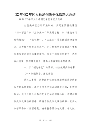 2024年区人社局创先争优活动大总结