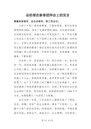 2024年总经理在新春团拜会上的讲话