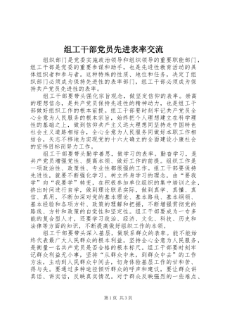 2024年组工干部党员先进表率交流