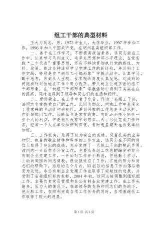 2024年组工干部的典型材料